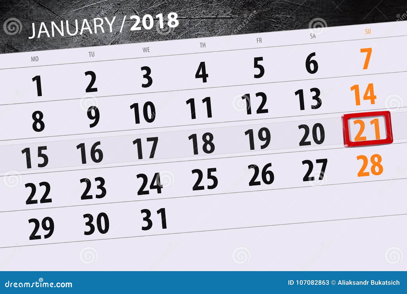 background daily calendar januaryÃÂ 21